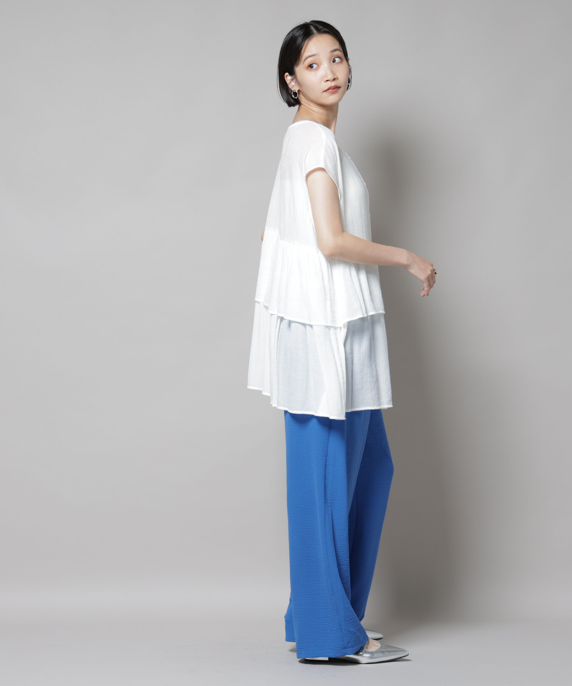 nano･universe「イージードロストワイドパンツ(セットアップ可)」|チノ|