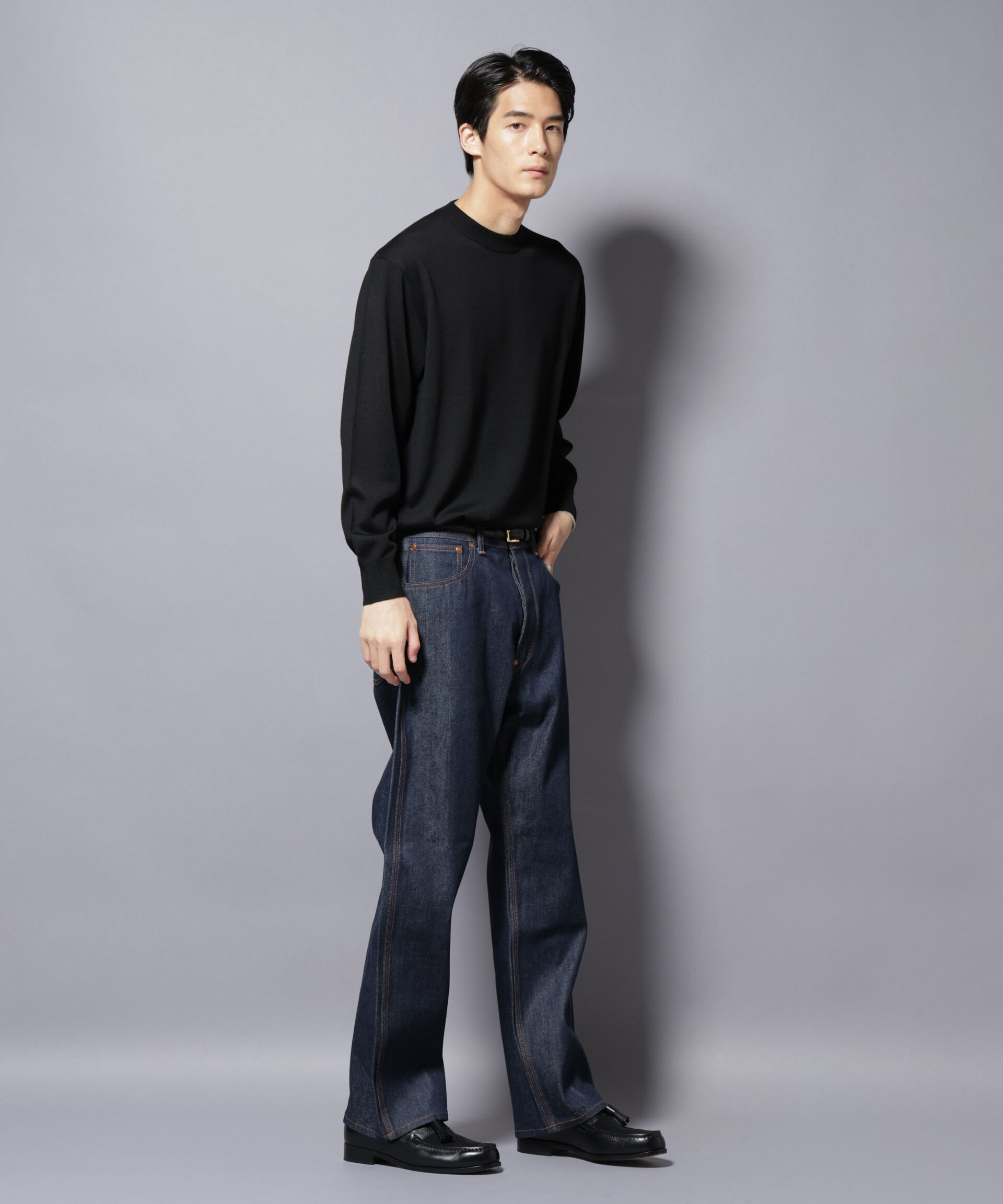 nano･universe「「毛玉レスニット」ファインゲージクルーネック」|ニット・セーター|