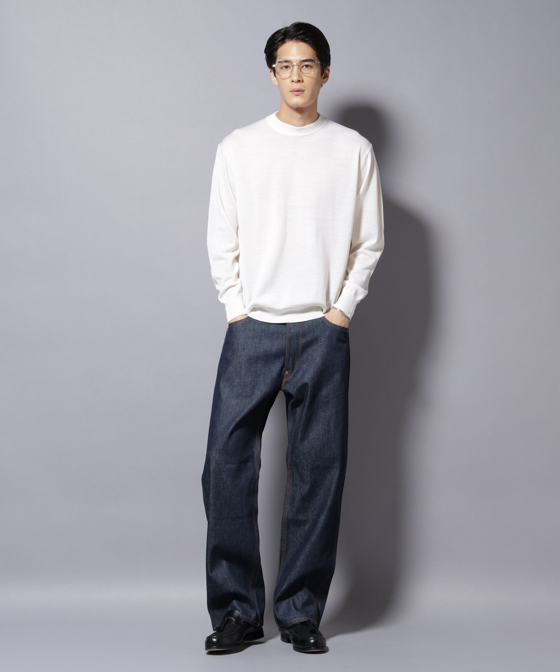 nano･universe「「毛玉レスニット」ファインゲージクルーネック」|ニット・セーター|