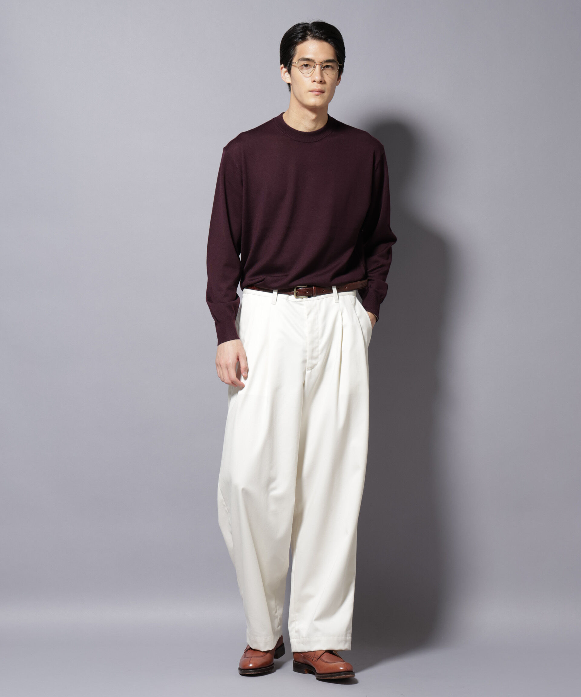 nano･universe「「毛玉レスニット」ファインゲージクルーネック」|ニット・セーター|