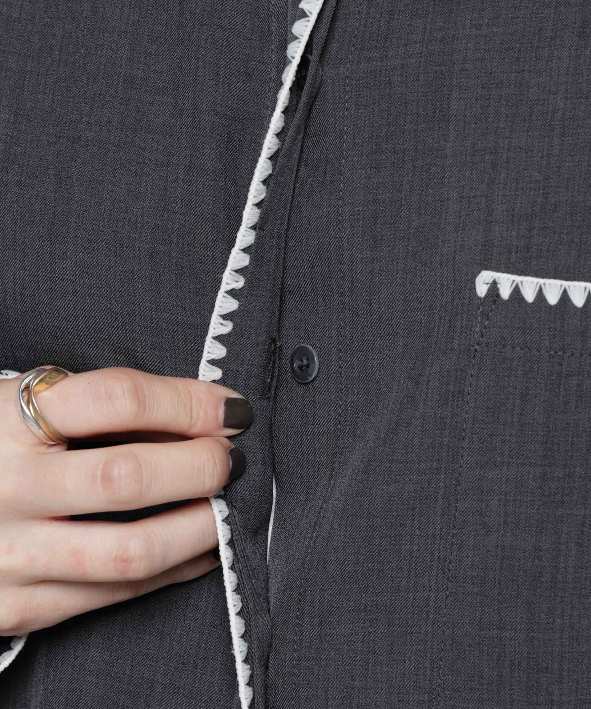 nano･universe「トリミング刺繍ツイルシャツ」|シャツ・ブラウス|