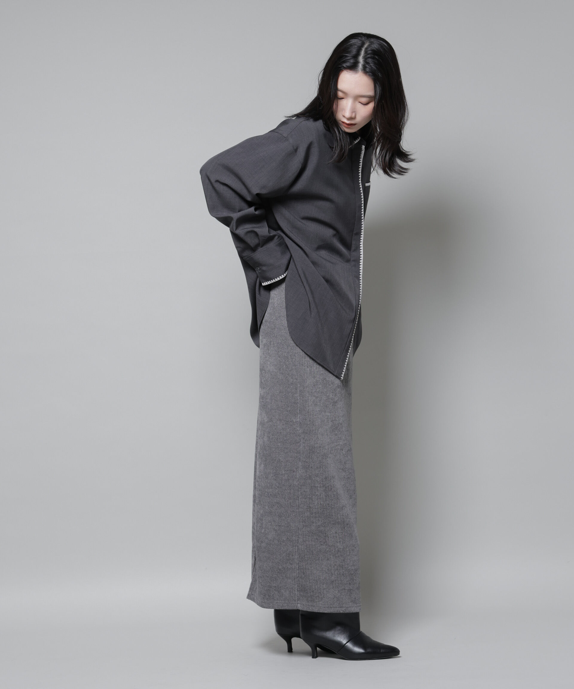 nano･universe「トリミング刺繍ツイルシャツ」|シャツ・ブラウス|