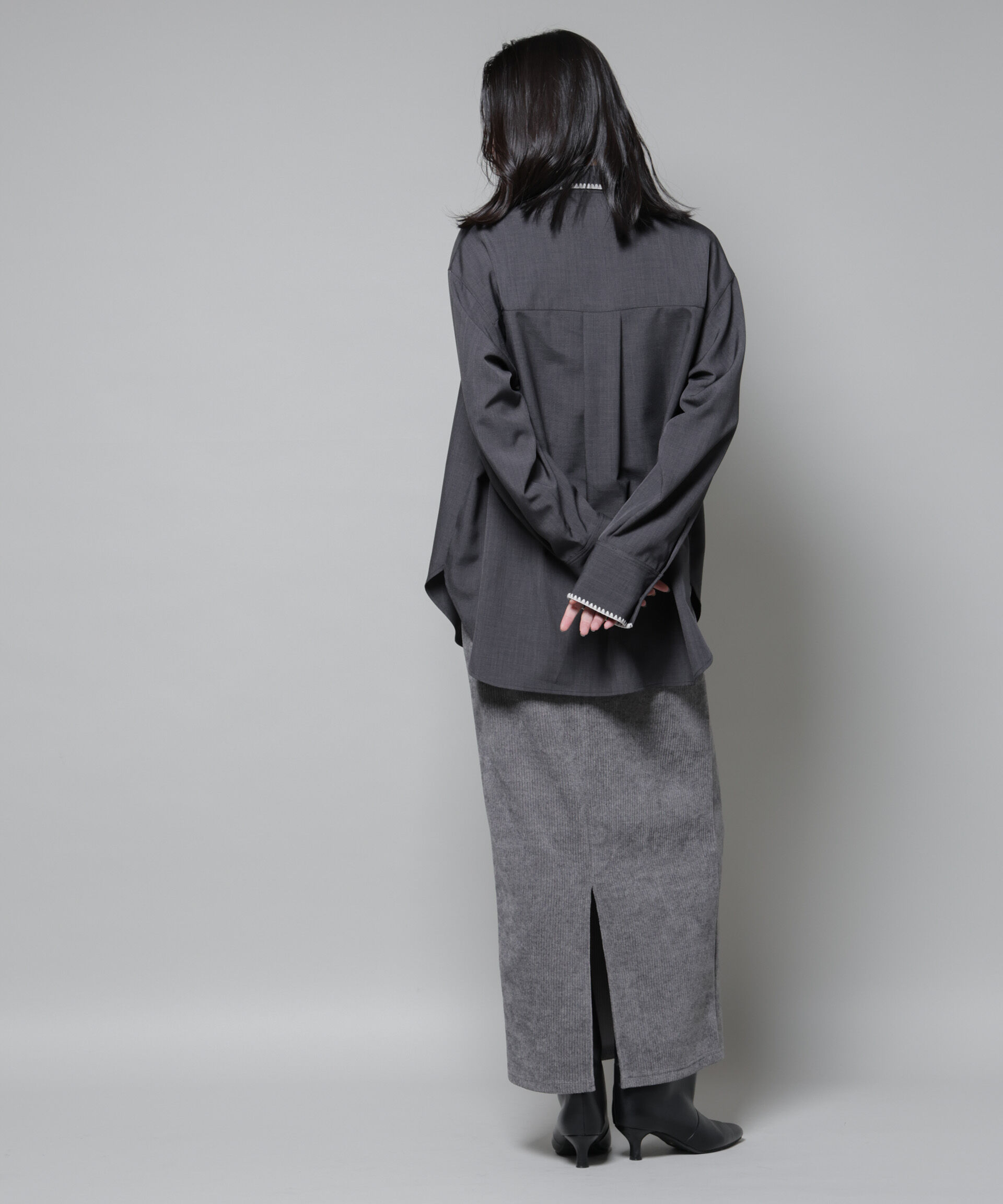 nano･universe「トリミング刺繍ツイルシャツ」|シャツ・ブラウス|