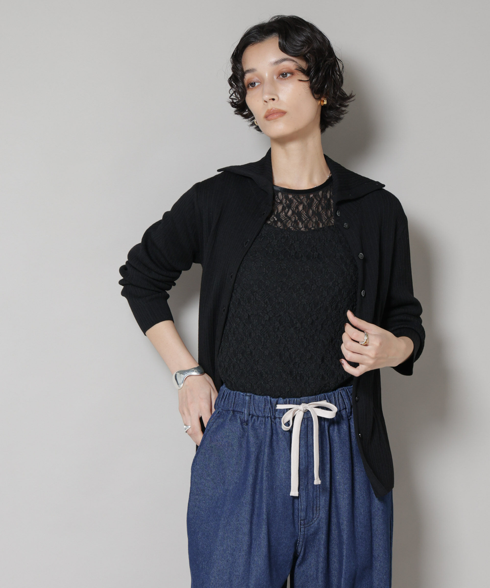 nano･universe「毛玉レスニット3wayリブタートルトップス」|ニット・セーター|