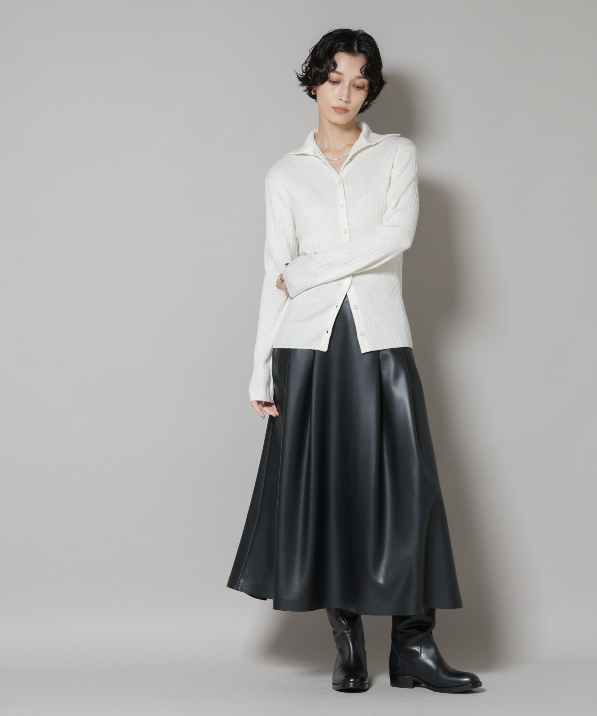 nano･universe「毛玉レスニット3wayリブタートルトップス」|ニット・セーター|