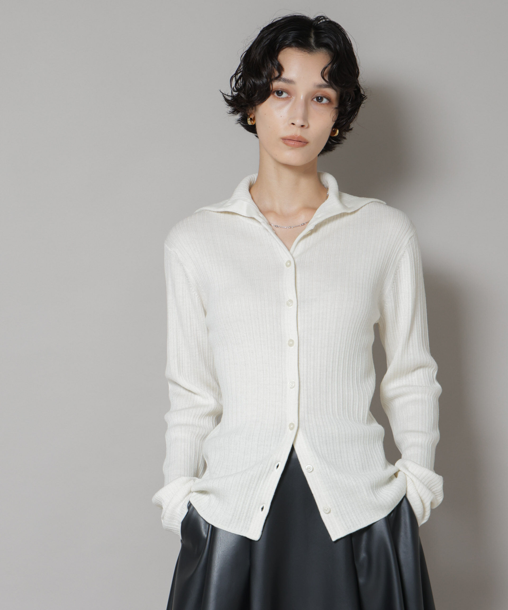 nano･universe「毛玉レスニット3wayリブタートルトップス」|ニット・セーター|