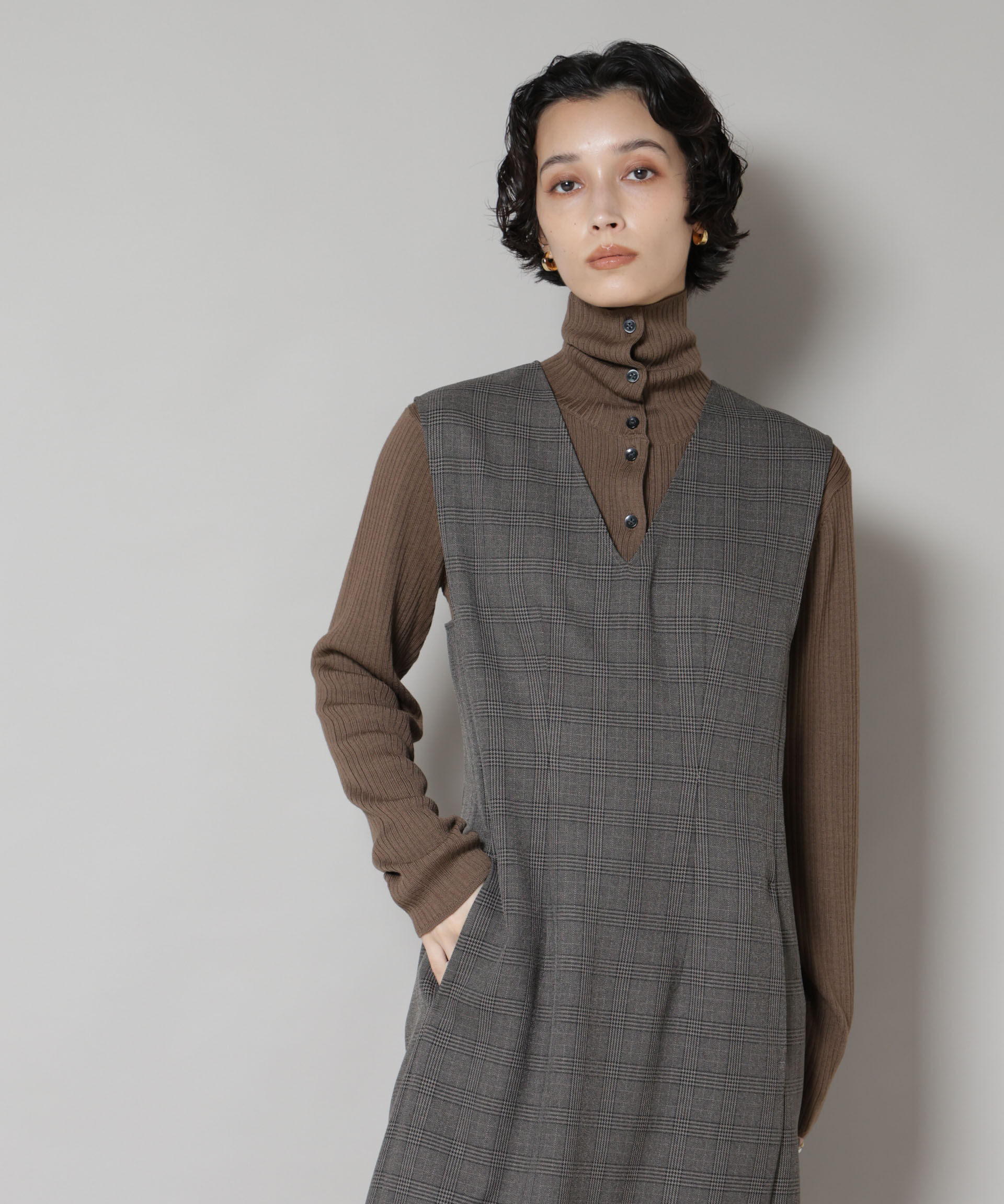 nano･universe「毛玉レスニット3wayリブタートルトップス」|ニット・セーター|