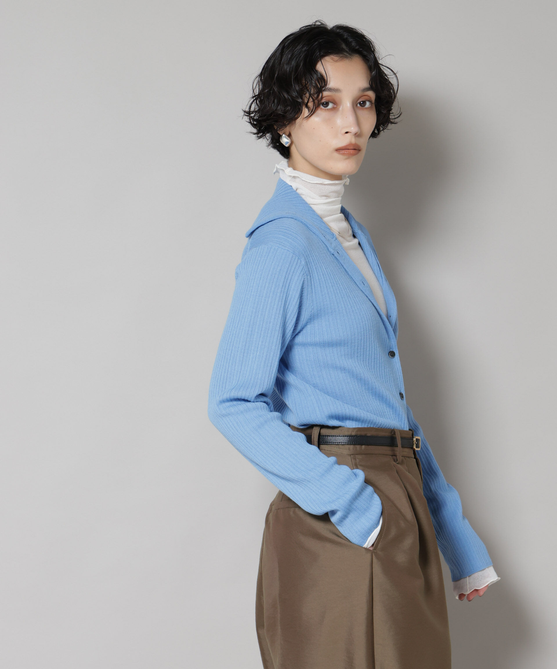 nano･universe「毛玉レスニット3wayリブタートルトップス」|ニット・セーター|