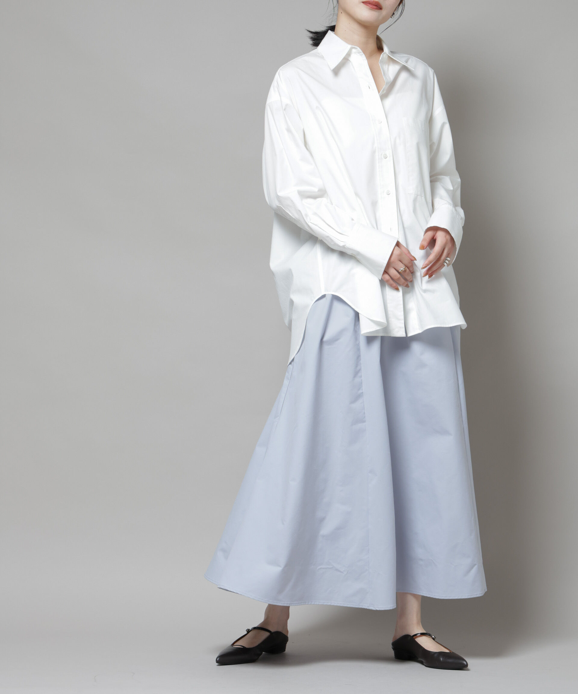 nano･universe「ギャザーボリュームスカート」|スカート|ブルーグレー5