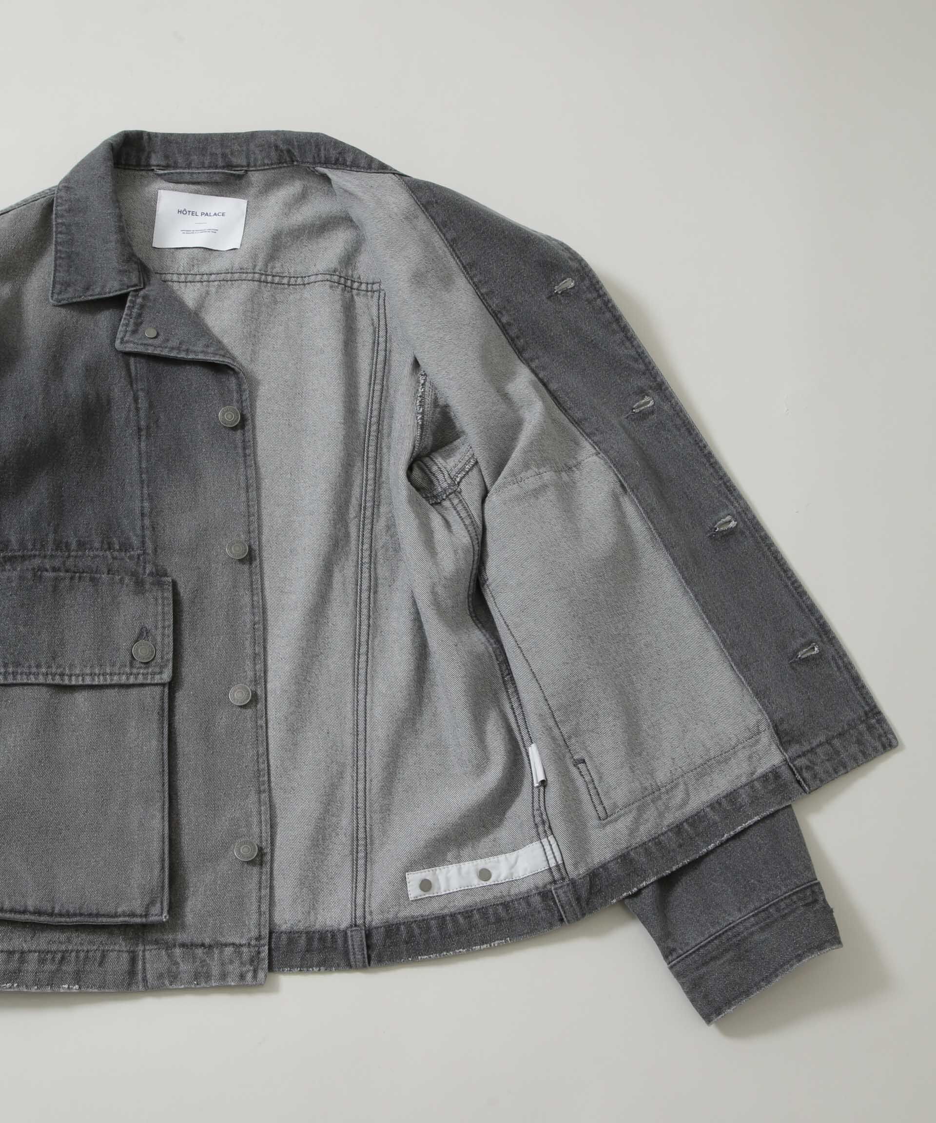 nano･universe「｢HOTEL PALACE｣ フェードデニムカバーオールジャケット」|ブルゾン・スタジャン|