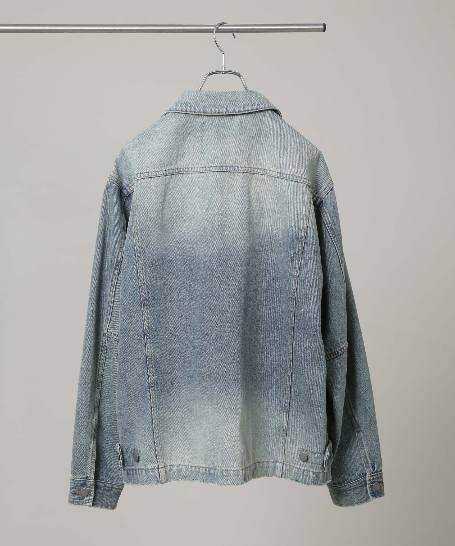 nano･universe「｢HOTEL PALACE｣ フェードデニムカバーオールジャケット」|ブルゾン・スタジャン|