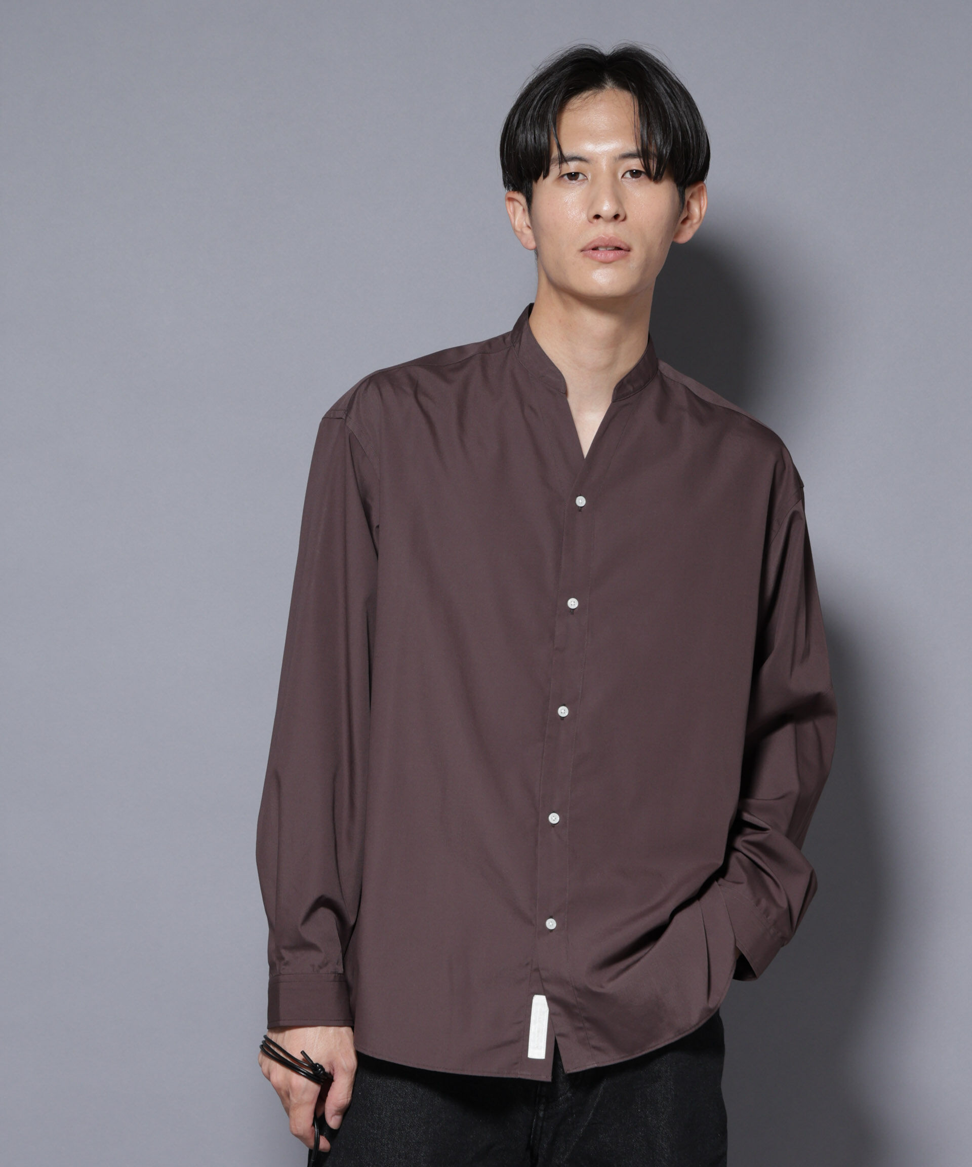 nano･universe「「大人のワイドシャツ」バンドカラー 長袖」|シャツ・ブラウス|