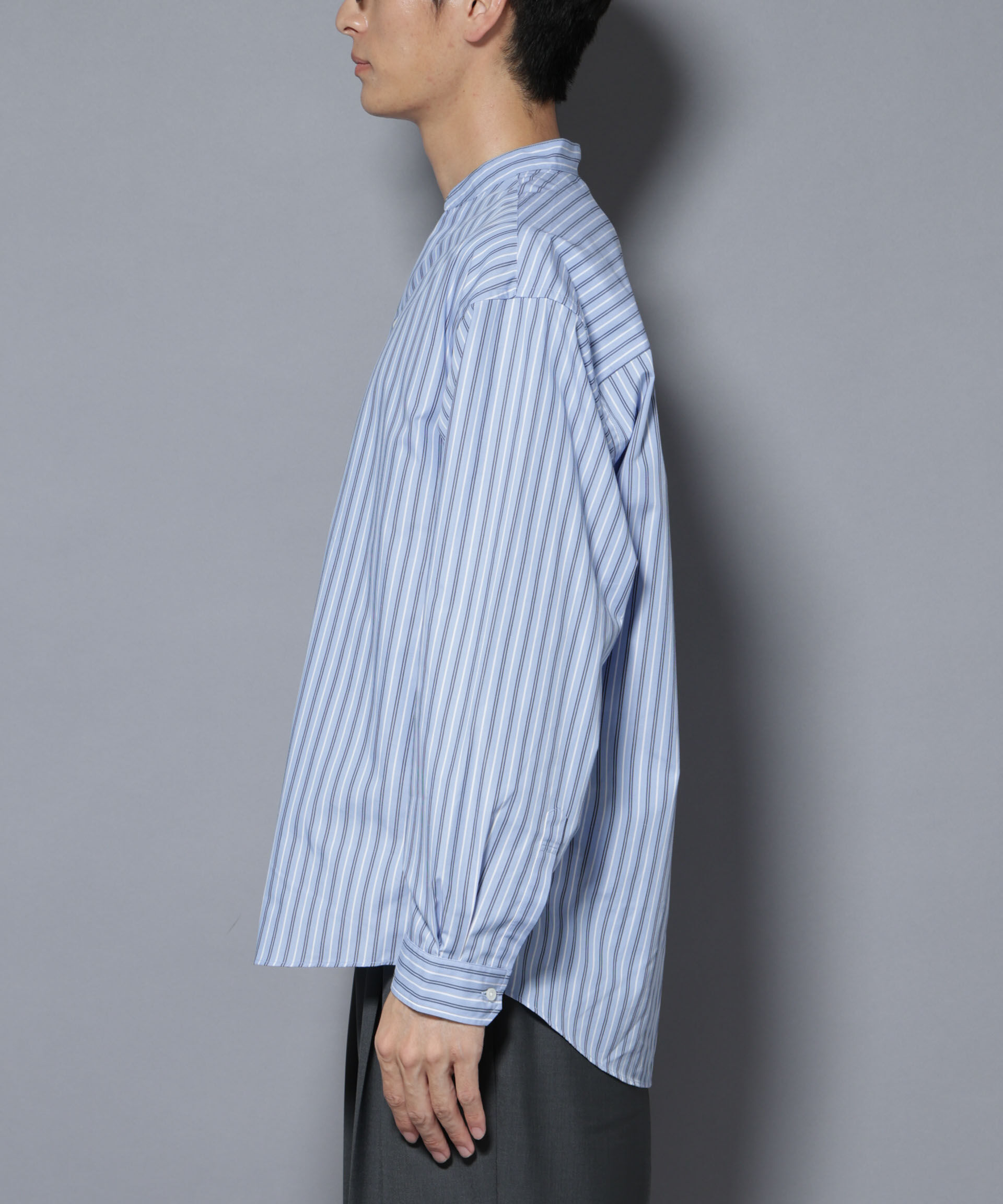 nano･universe「「大人のワイドシャツ」バンドカラー 長袖」|シャツ・ブラウス|