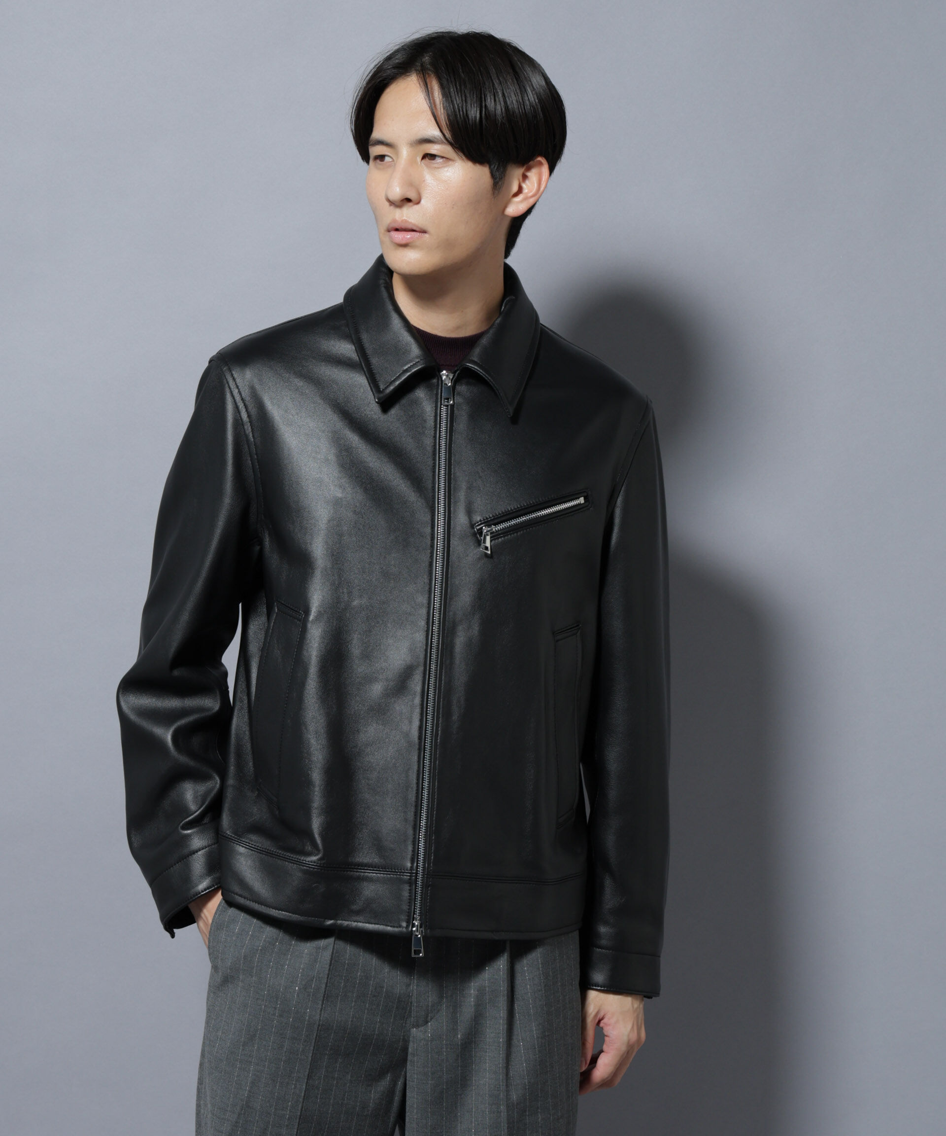 nano･universe「ラムナッパレザーライダースジャケット」|ライダースジャケット|