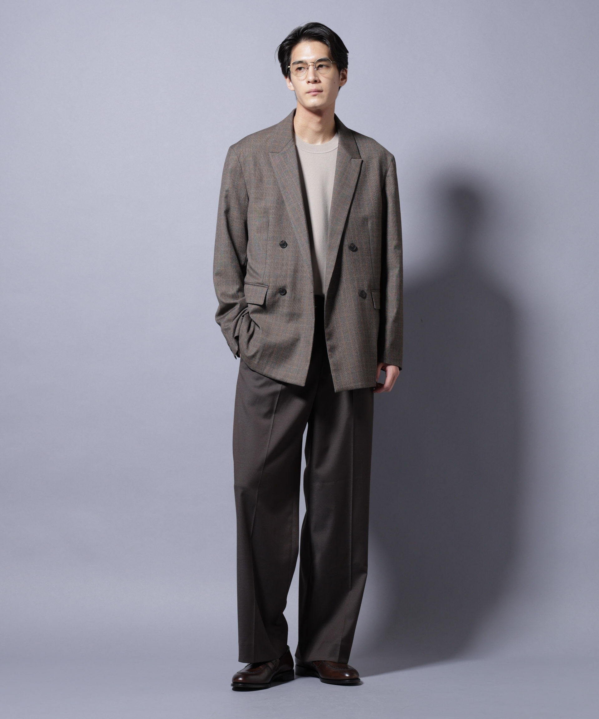 nano･universe「DELEGANTE グレンチェックW-Brethted ジャケット（セットアップ可）」|テーラードジャケット|