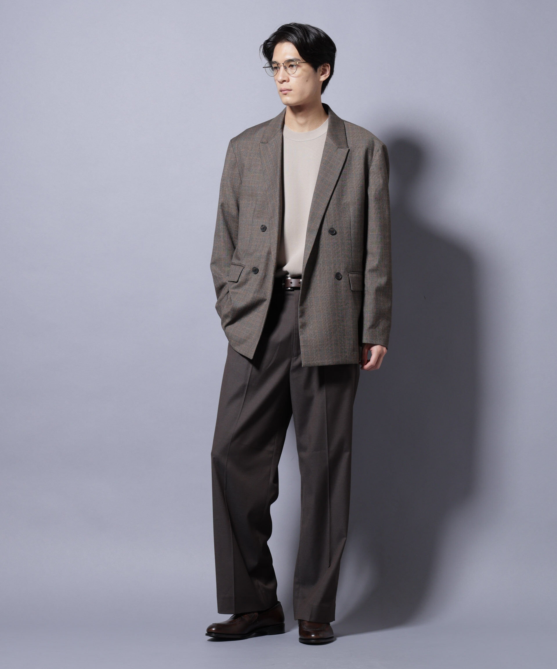 nano･universe「DELEGANTE グレンチェックW-Brethted ジャケット（セットアップ可）」|テーラードジャケット|