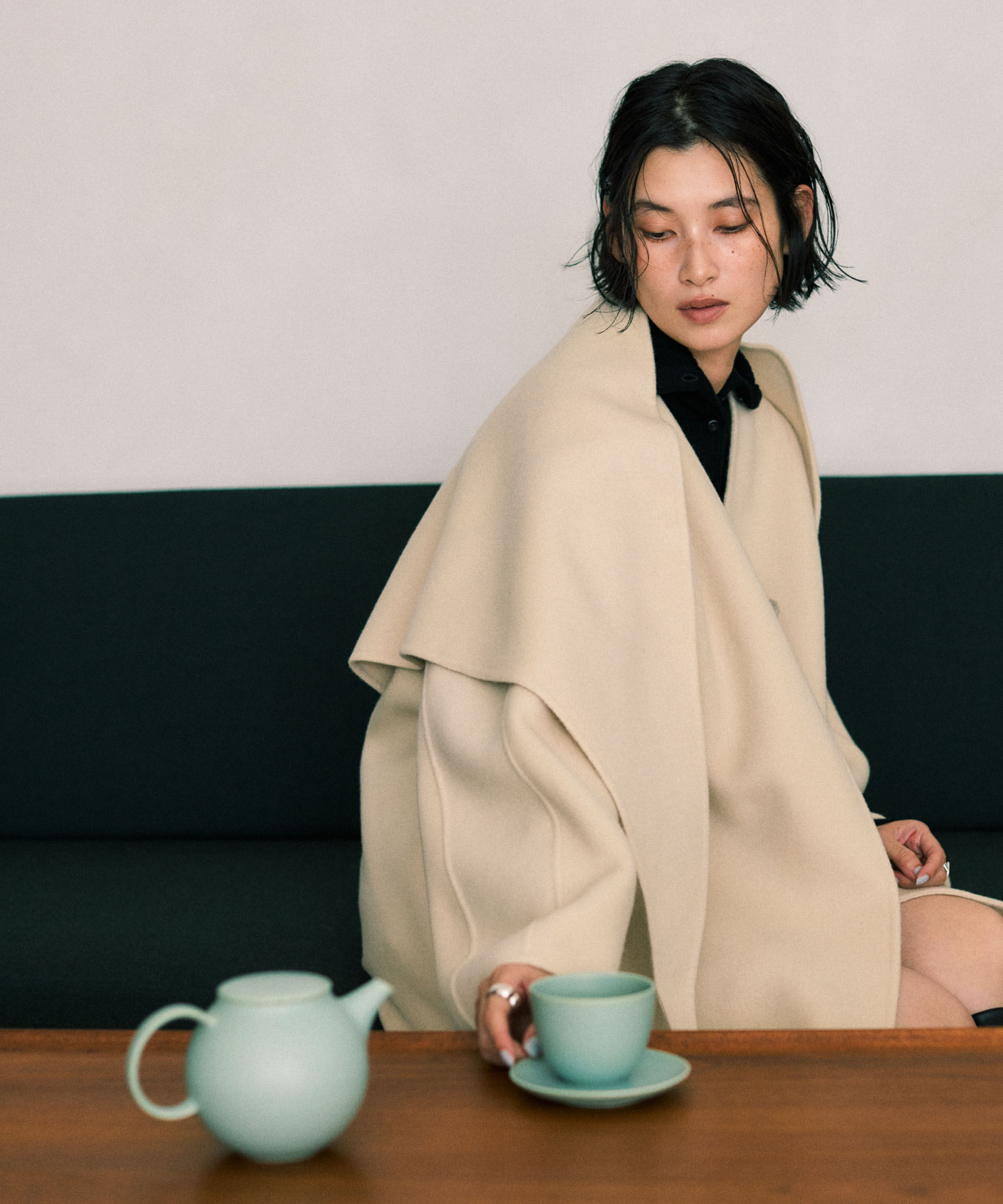 nano･universe「SUPER110blend リバーノーカラーロングコート」|その他|