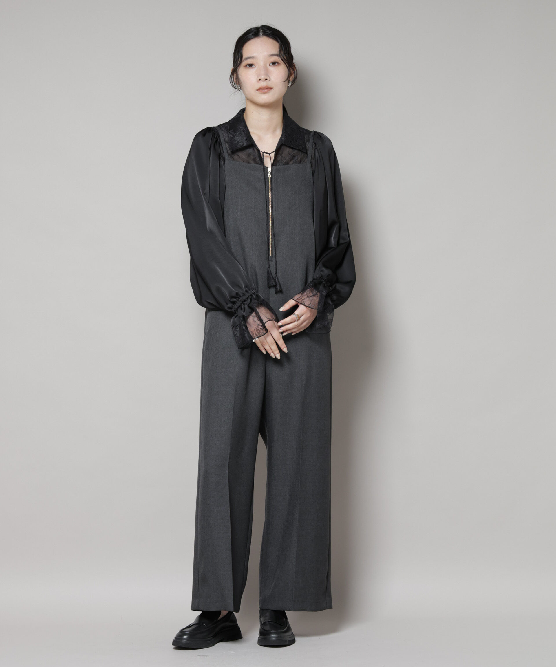 nano･universe「レースコンビギャザーブラウス」|シャツ・ブラウス|