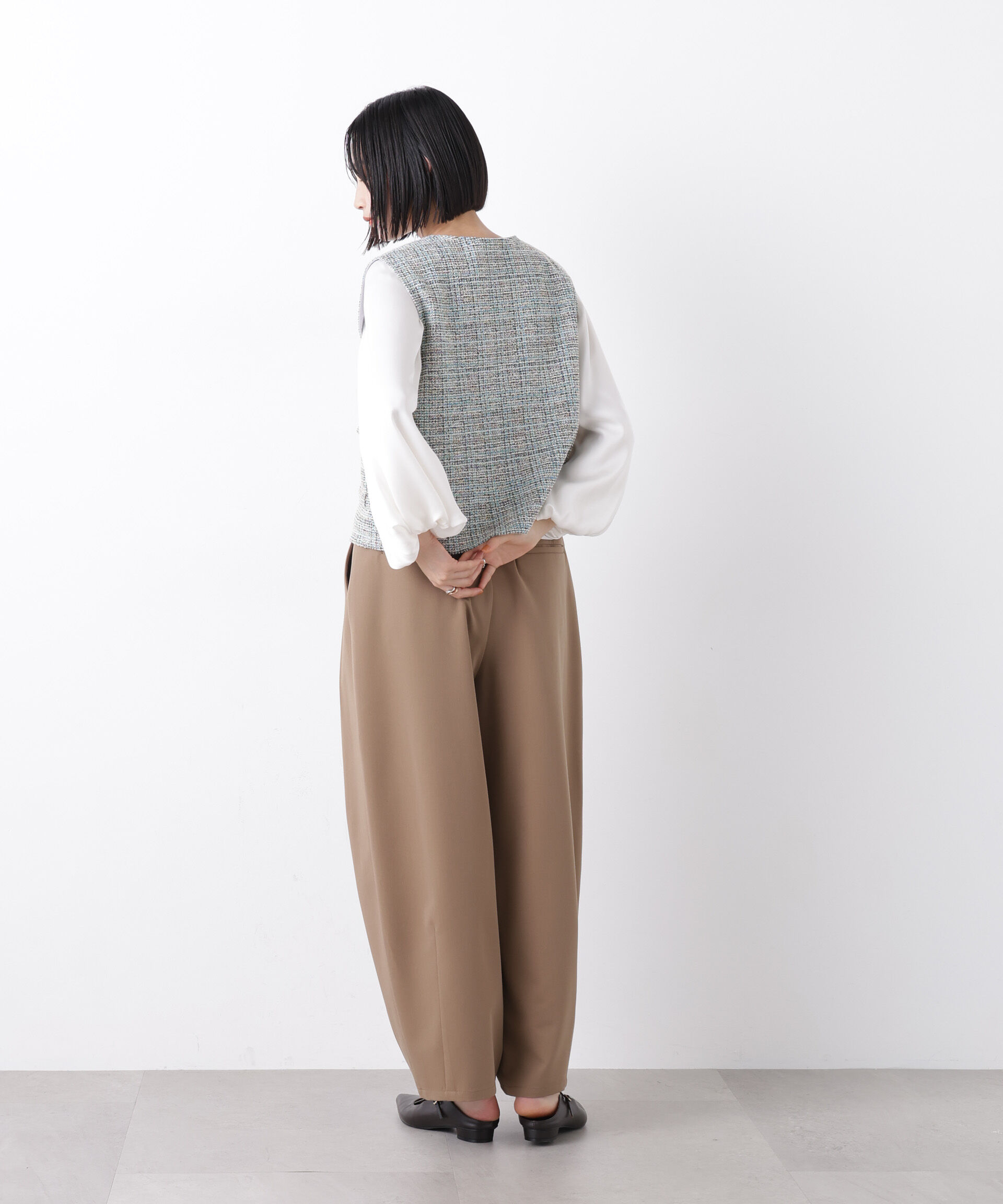 nano･universe「カットツイード金ボタンジレ(セットアップ可)」|テーラードジャケット|