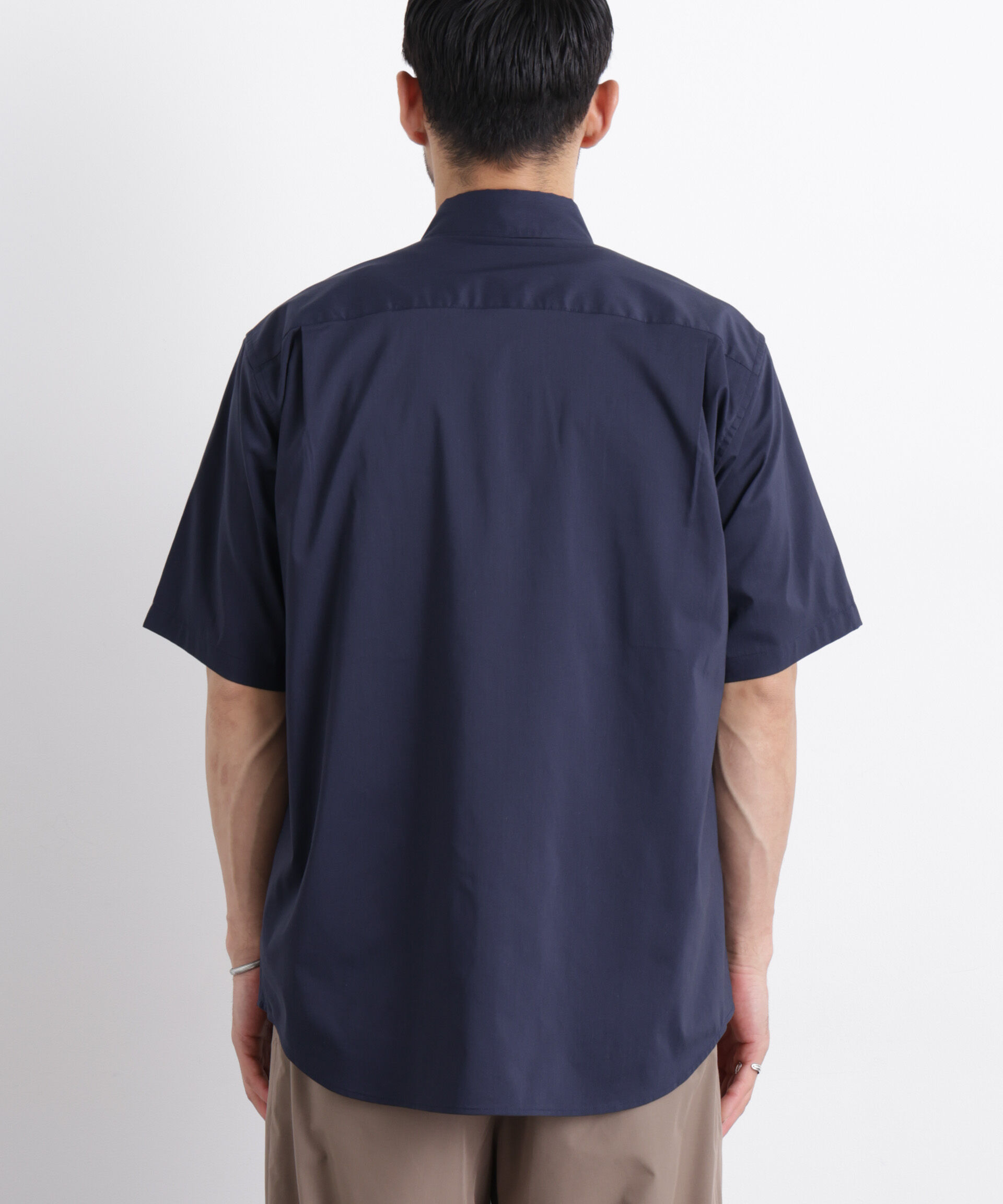 nano･universe「ポリエステル/麻混 半袖レギュラーカラーシャツ」|シャツ・ブラウス|