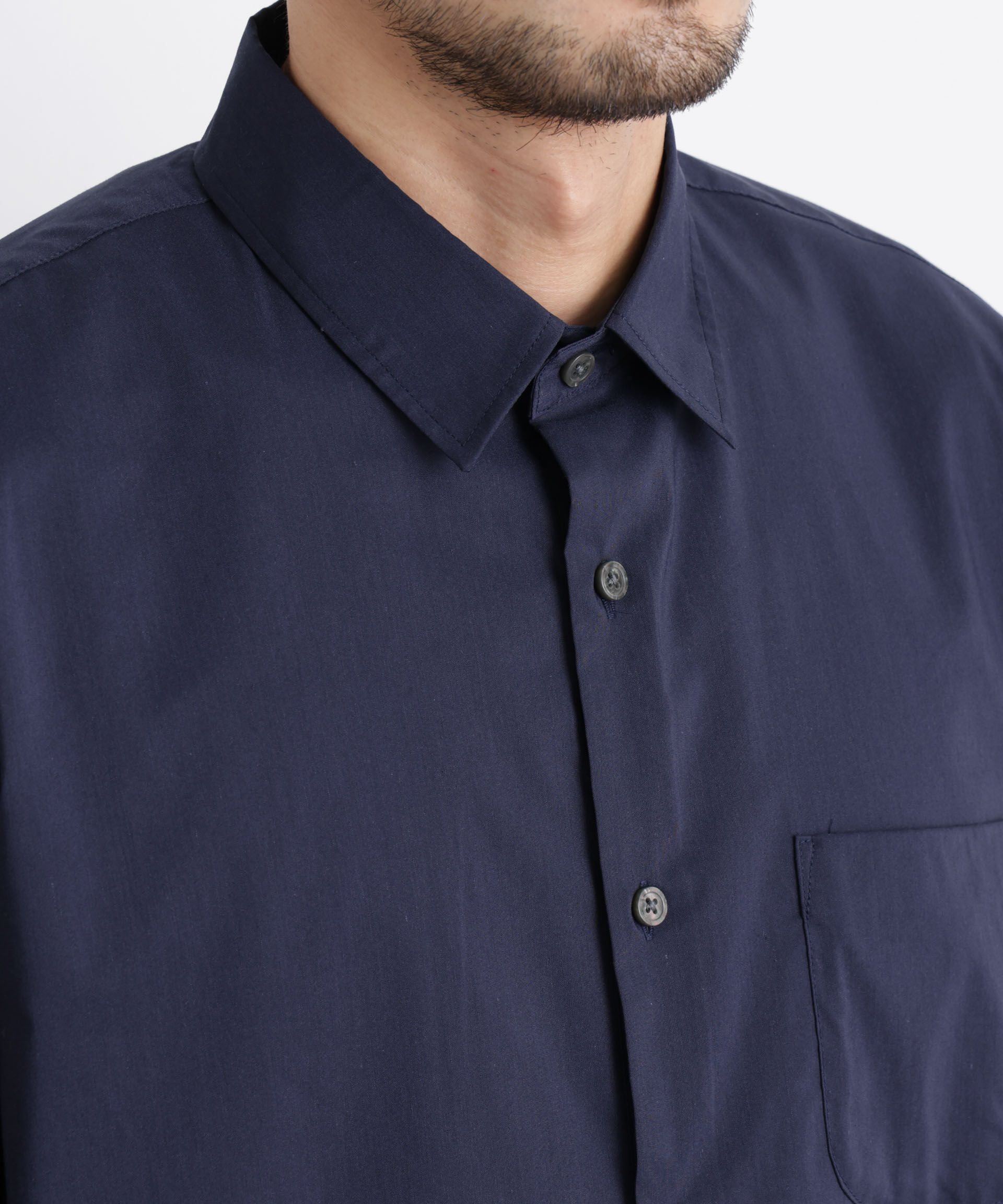 nano･universe「ポリエステル/麻混 半袖レギュラーカラーシャツ」|シャツ・ブラウス|