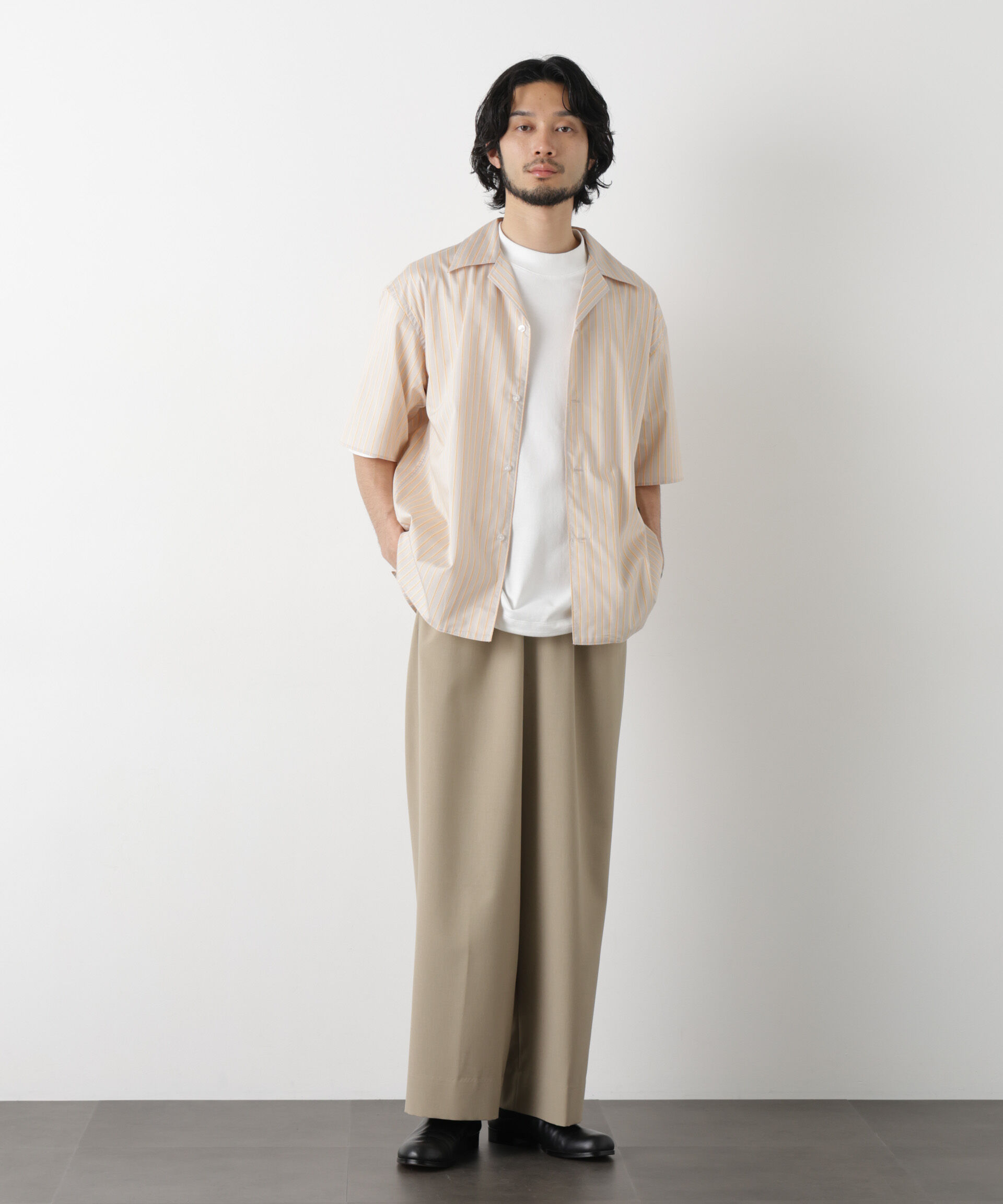 nano･universe「｢OtoNANO｣大人のワイドパンツ Reflax(R) ECOウエザークロスパンツ」|チノ|