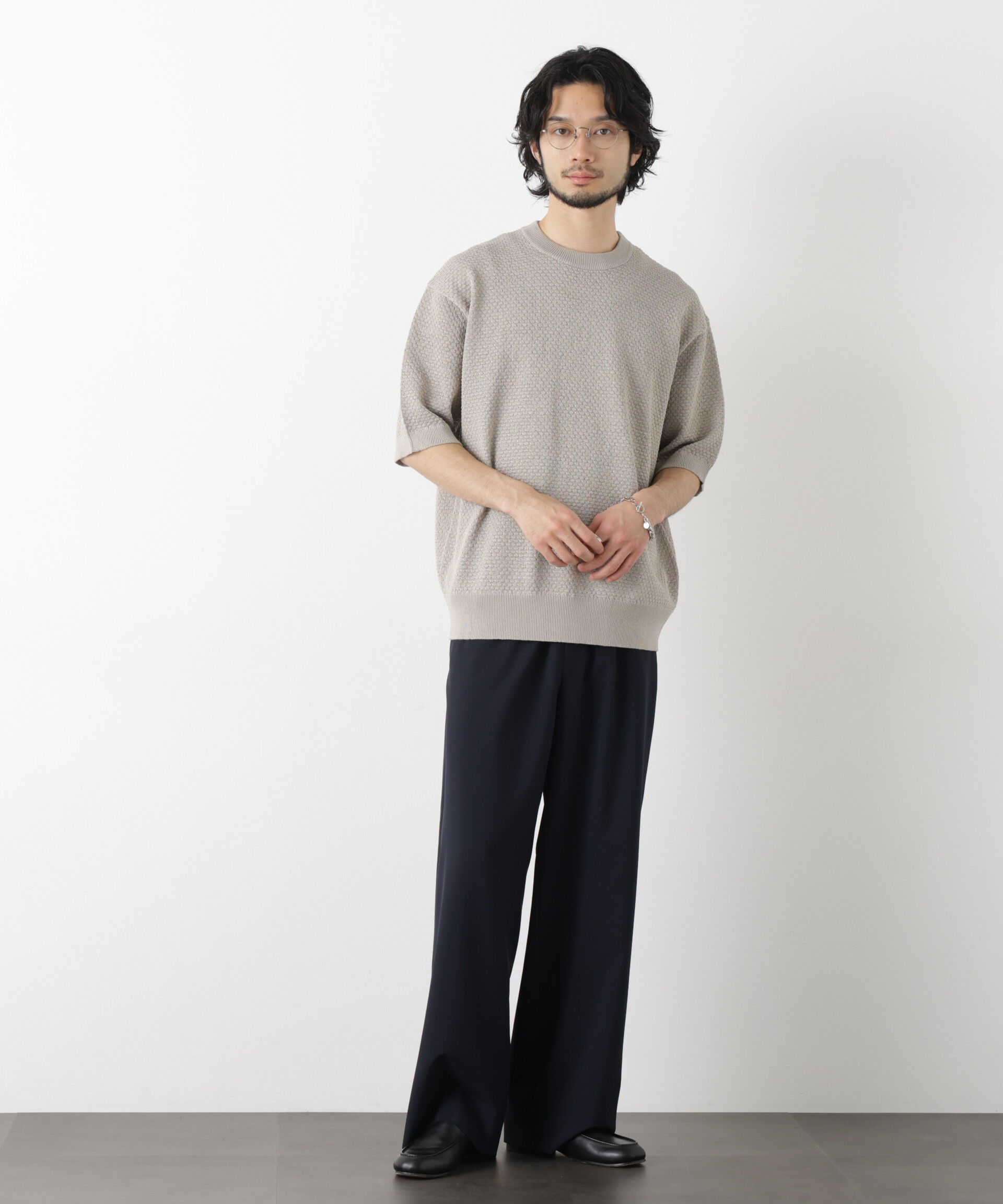 nano･universe「｢OtoNANO｣大人のワイドパンツ Reflax(R) ECOウエザークロスパンツ」|チノ|