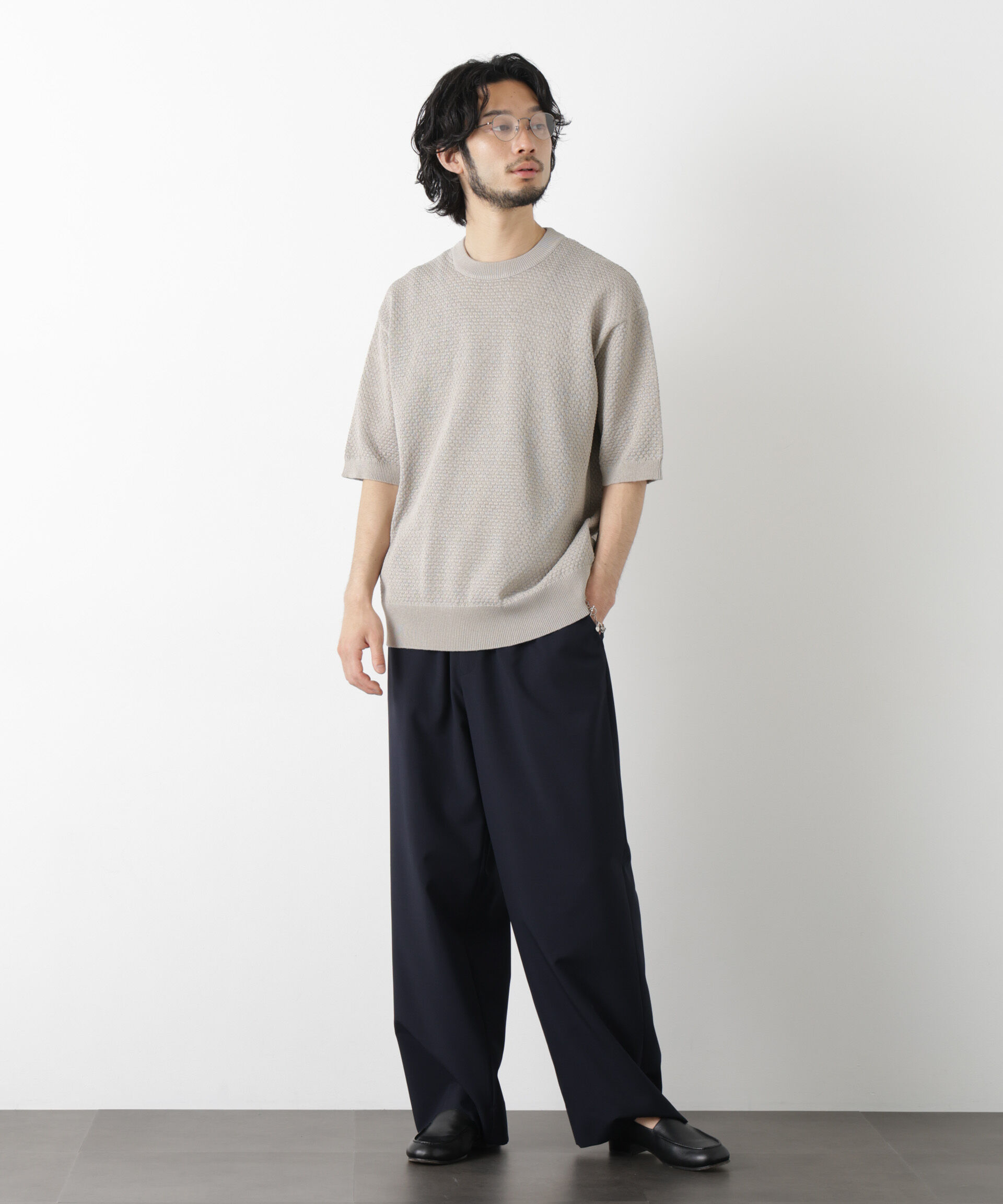 nano･universe「｢OtoNANO｣大人のワイドパンツ Reflax(R) ECOウエザークロスパンツ」|チノ|