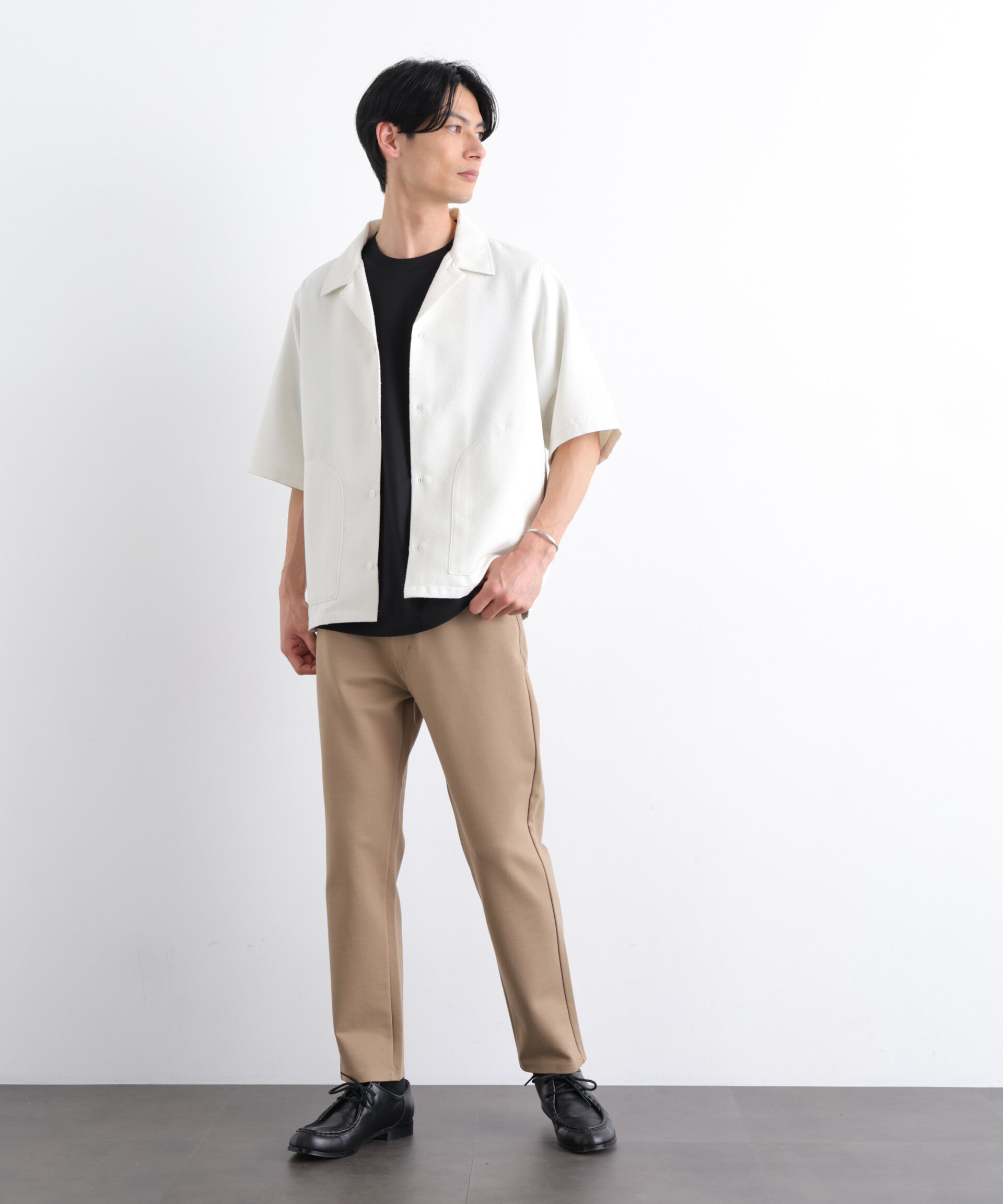 nano･universe「ネップポケットシャツ 半袖」|シャツ・ブラウス|