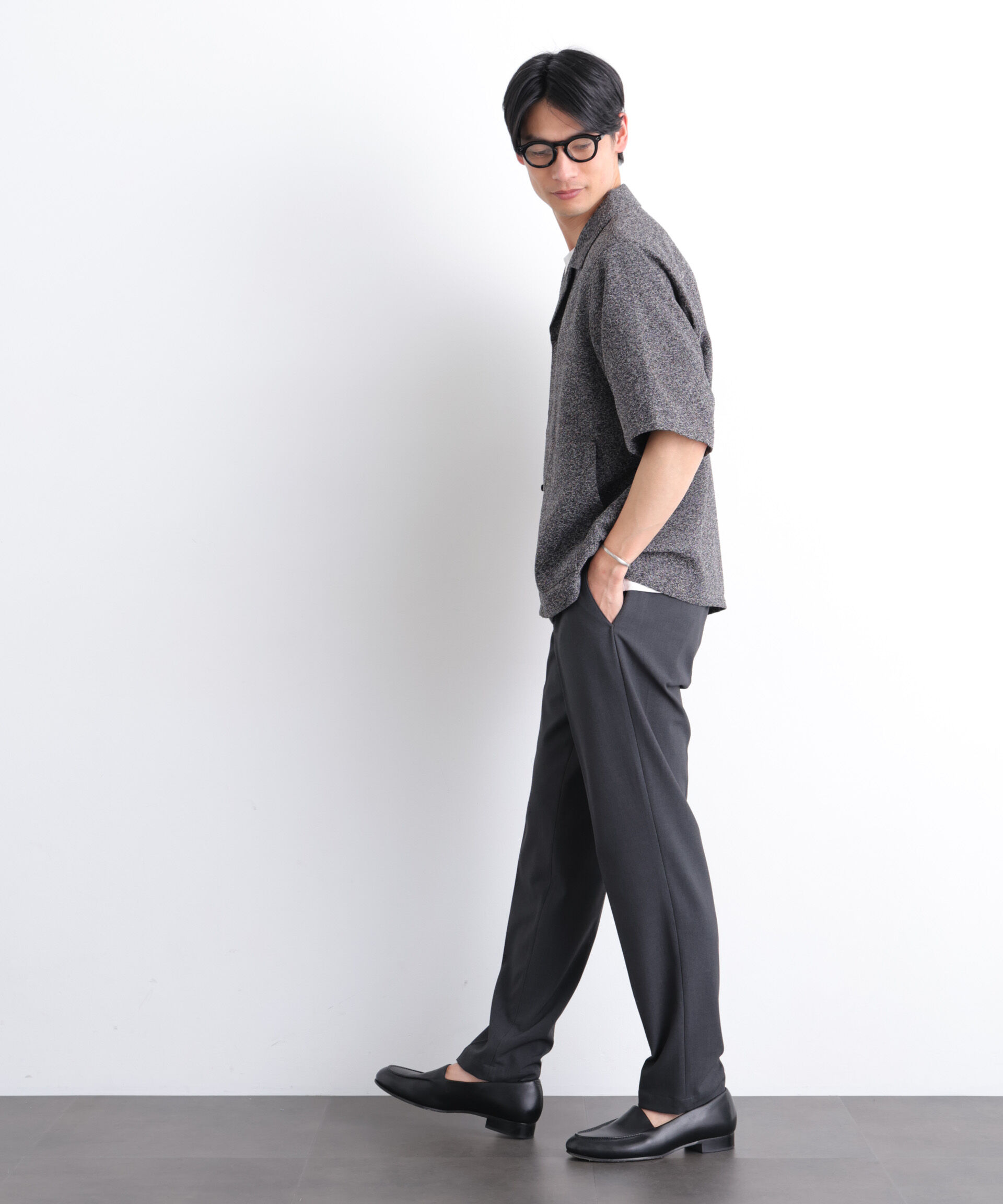 nano･universe「ネップポケットシャツ 半袖」|シャツ・ブラウス|