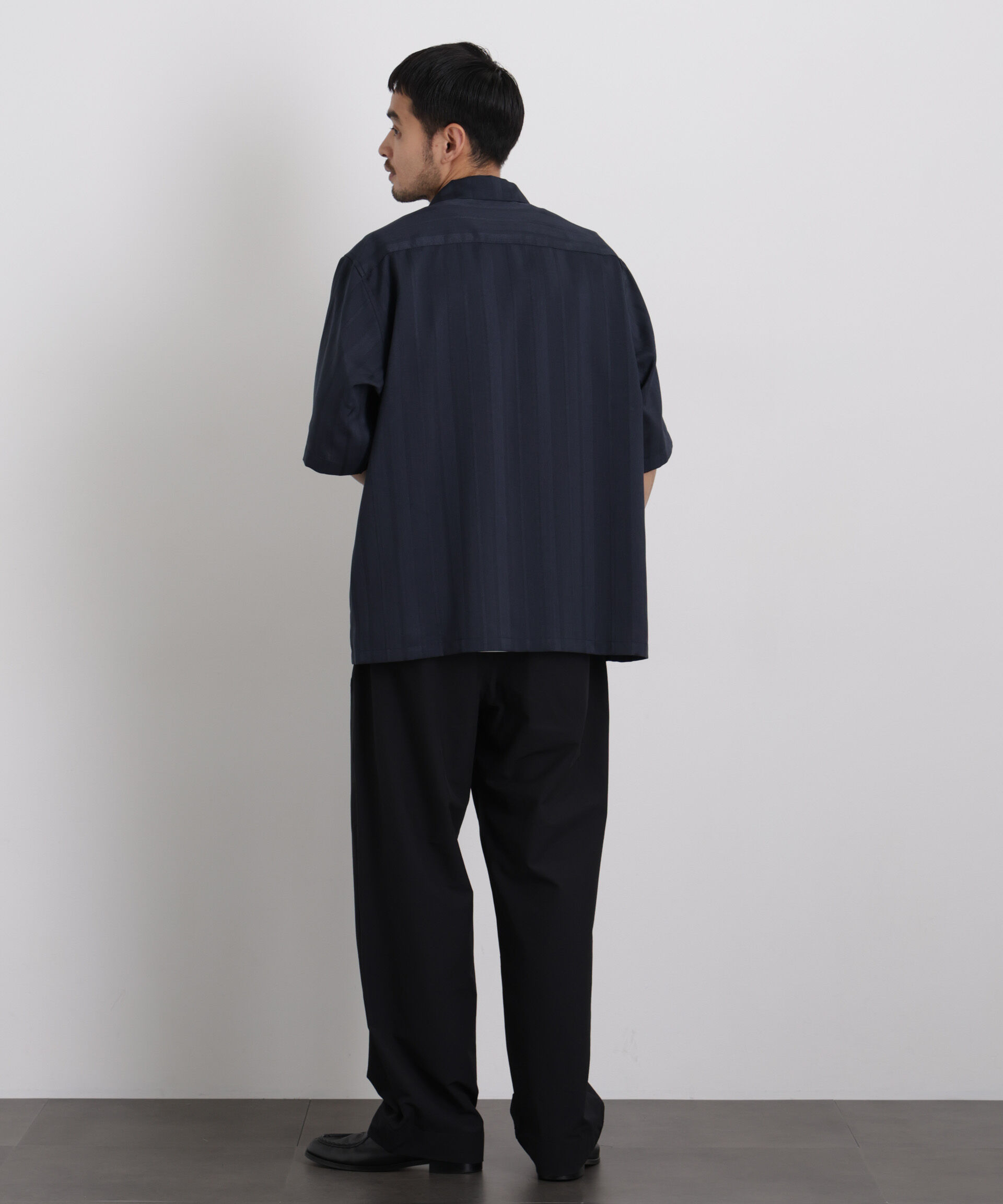 nano･universe「ジャガードストライプシャツ 半袖」|シャツ・ブラウス|