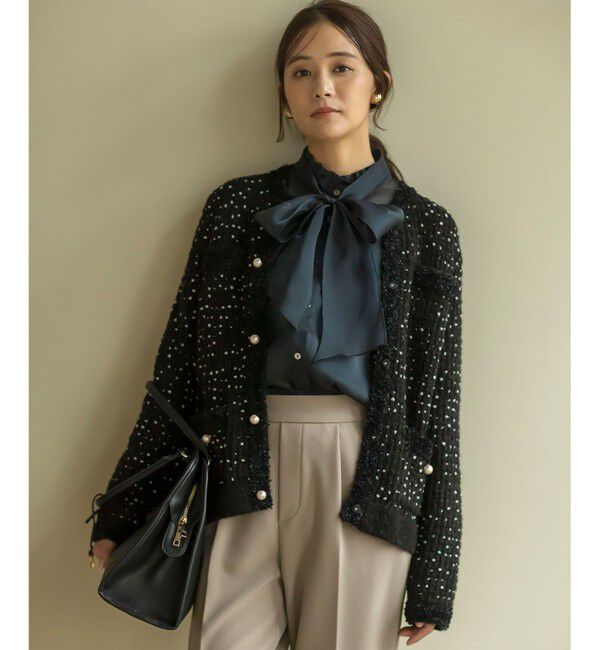 組曲「【WEB限定】スノーネップツイード ニットジャケット」|カーディガン|