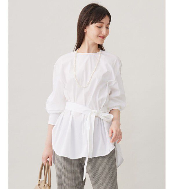 自由区「【洗える】SOMELOSチュニック ブラウス」|シャツ・ブラウス|ホワイト