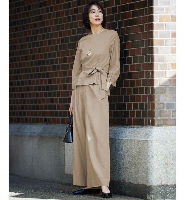 自由区「【セットアップ対応・洗える】ドレープツイルプルオーバー ブラウス」|シャツ・ブラウス|