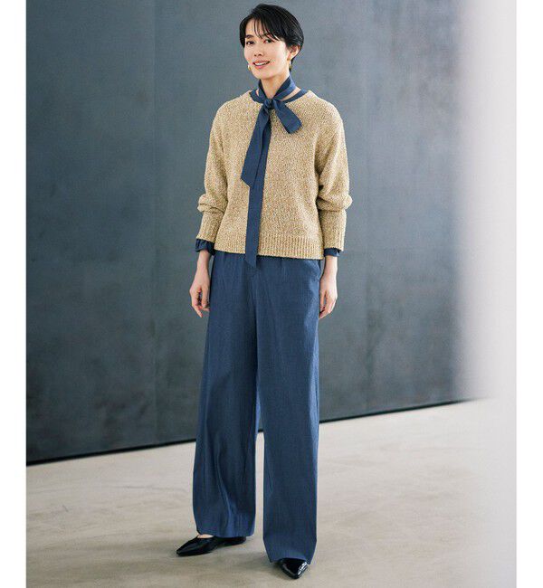 自由区「【セットアップ対応・洗える】ドレープツイルプルオーバー ブラウス」|シャツ・ブラウス|