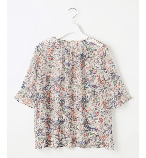 自由区「【セットアップ対応・洗える】ボタニカルフラワープリント ブラウス」|シャツ・ブラウス|