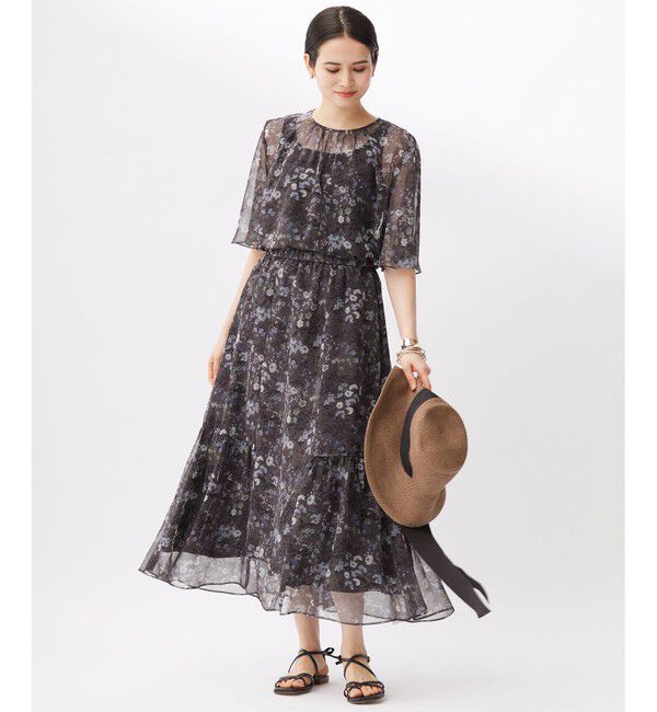 自由区「【セットアップ対応・洗える】ボタニカルフラワープリント ブラウス」|シャツ・ブラウス|