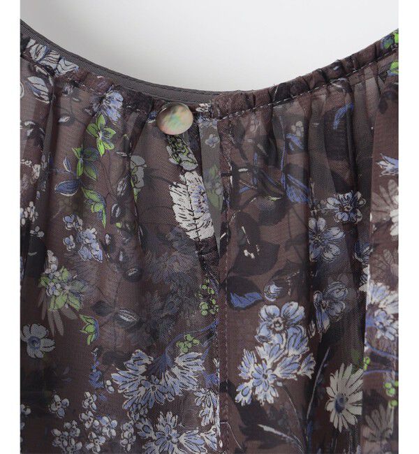 自由区「【セットアップ対応・洗える】ボタニカルフラワープリント ブラウス」|シャツ・ブラウス|