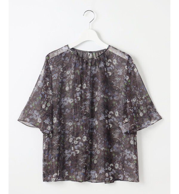 自由区「【セットアップ対応・洗える】ボタニカルフラワープリント ブラウス」|シャツ・ブラウス|