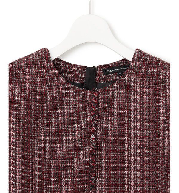 23区「【洗える】ツイーディーカラーミックス ハーフスリーブ ブラウス」|シャツ・ブラウス|