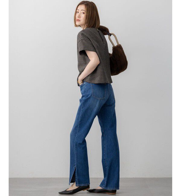 23区「【洗える】ツイーディーカラーミックス ハーフスリーブ ブラウス」|シャツ・ブラウス|