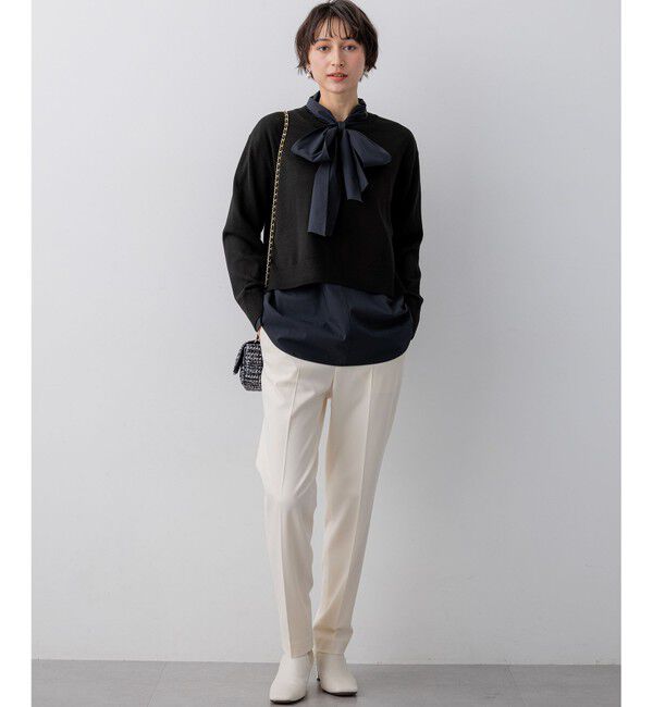 23区「ニットセットアップ プリーツコンビ ワンピース」|ワンピース|