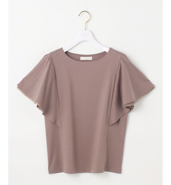 ANY SIS「【接触冷感・UVケア】着映えフリルスリーブ カットソー」|Tシャツ・カットソー|