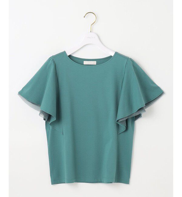 ANY SIS「【接触冷感・UVケア】着映えフリルスリーブ カットソー」|Tシャツ・カットソー|