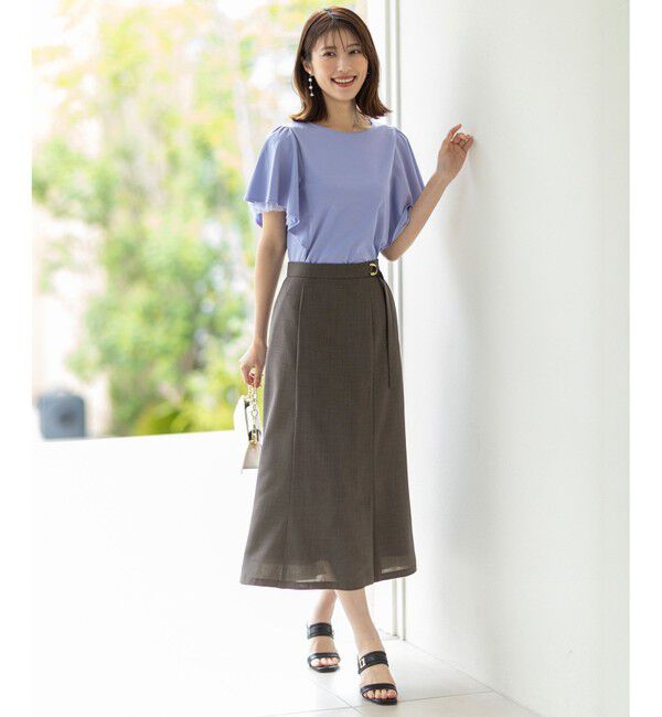 ANY SIS「【接触冷感・UVケア】着映えフリルスリーブ カットソー」|Tシャツ・カットソー|