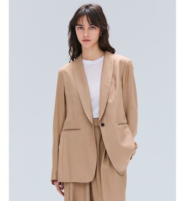 BEIGE,「【Oggi 11月号掲載】COBURN / シルク混ショールカラージャケット」|テーラードジャケット|Camel