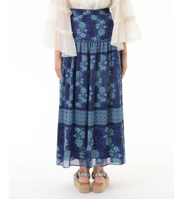 GRACE CONTINENTAL「サラサシフォンロングスカート」|スカート|