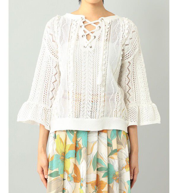  「メッシュレースニットトップ」|ニット・セーター|