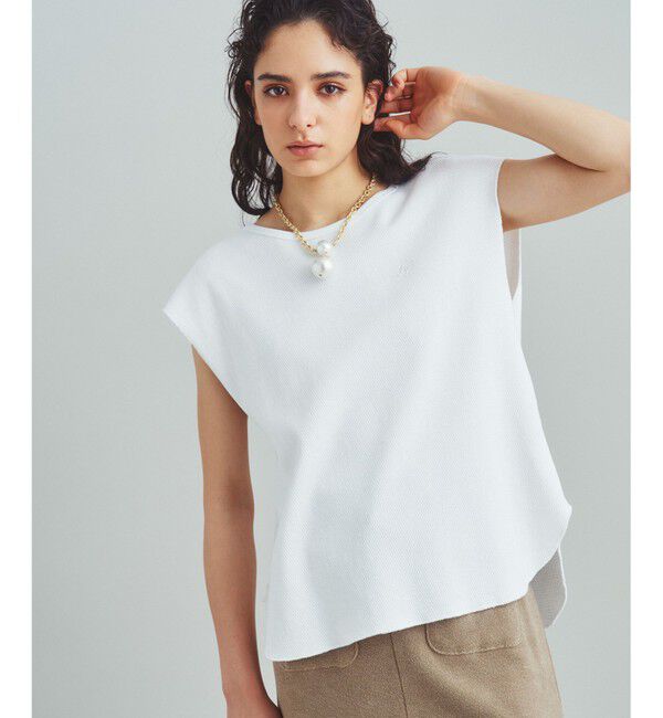  「ロゴ刺繍ハニカムノースリーブ」|Tシャツ・カットソー|