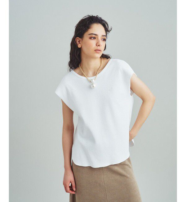  「ロゴ刺繍ハニカムノースリーブ」|Tシャツ・カットソー|